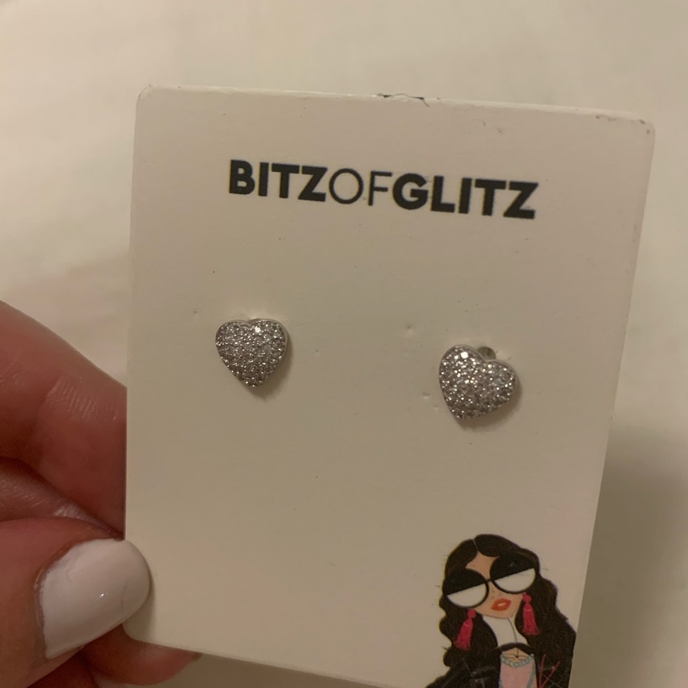 Bitz of Glitz Heart Studs